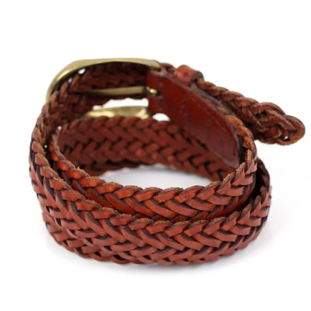 Lady Canterbury BRAIDED WOVEN BROWN GENUINE LEATHER 1